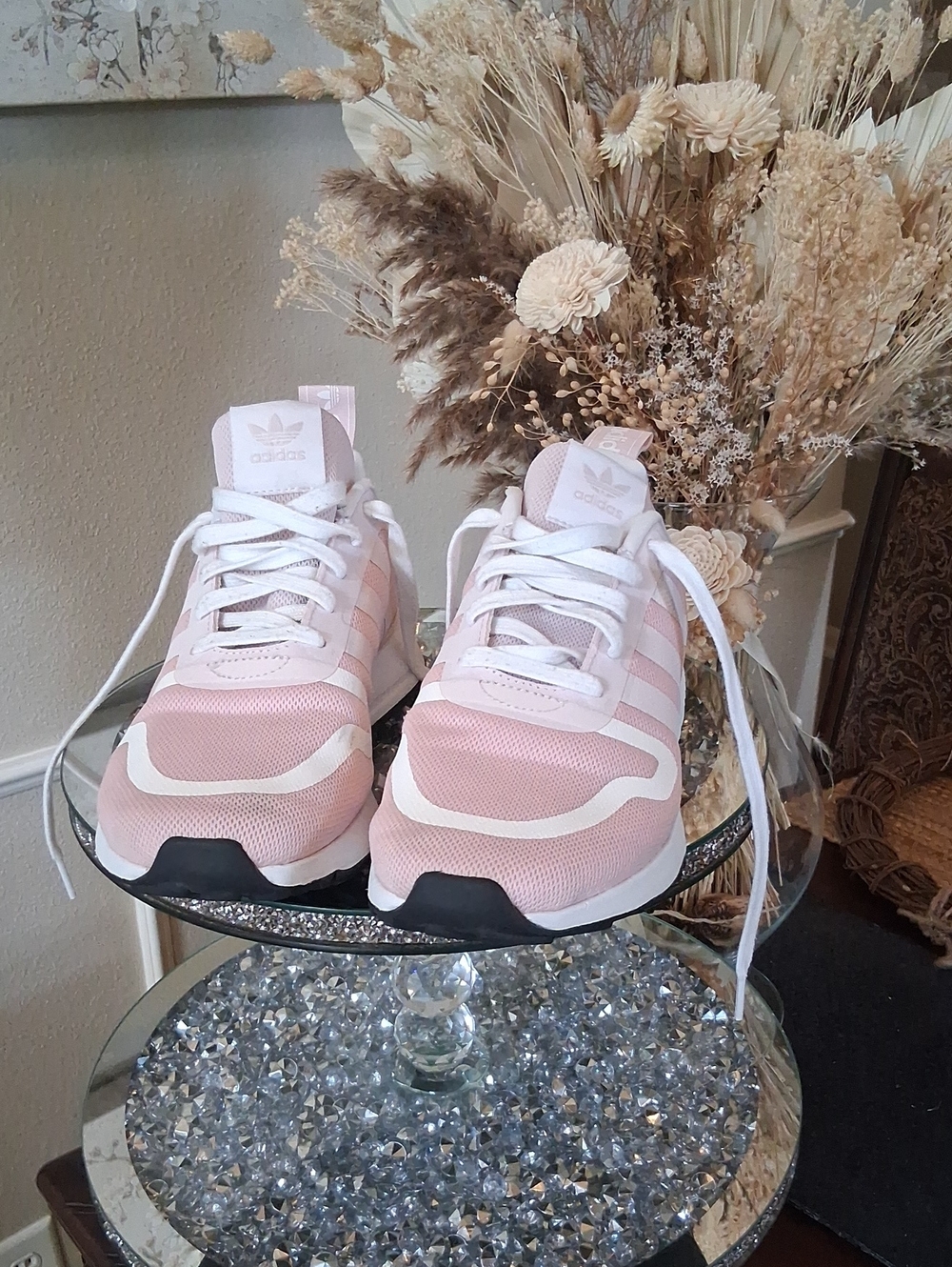 Women's Adidas Original Pink And White Running Shoes Sneakers Size 7 - Picture 14 of 16